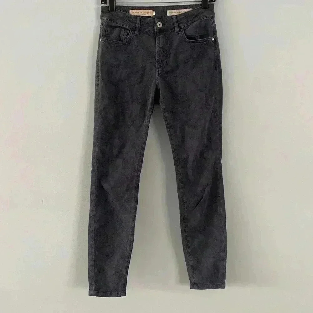 Pilcro Anthropologie High Rise Blue/Gray Floral Print Pants Size 27